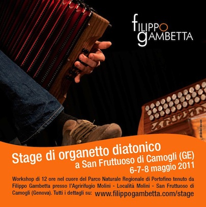 De poster bij de stage van Filippo Gambetta in mei 2011