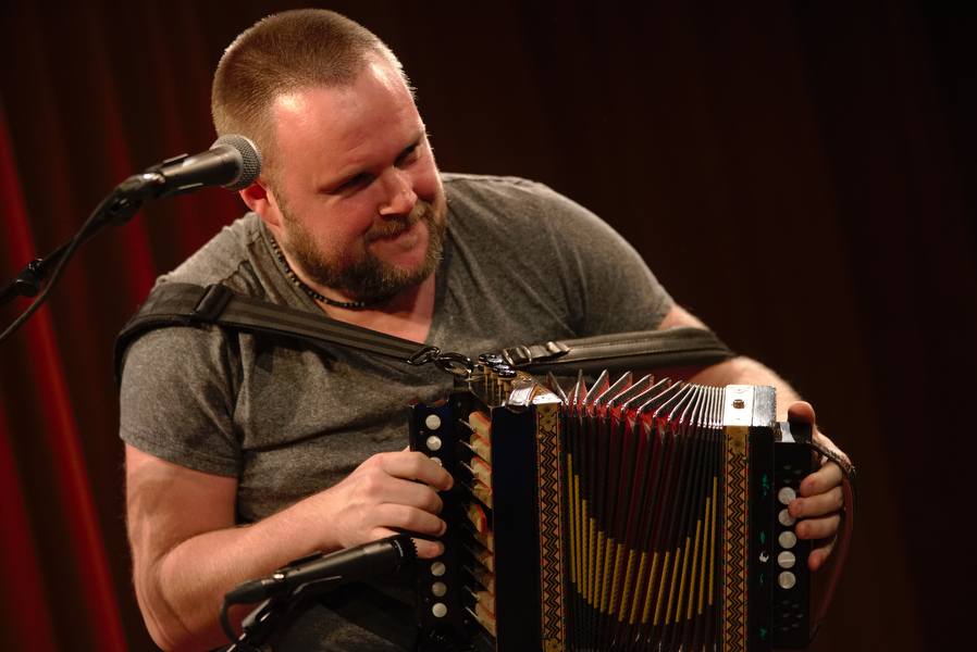David Munnelly op de melodeon David Munnelly op de melodeon