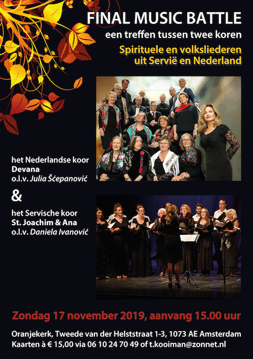 Projectkoor Devana in de Oranjekerk  in Amsterdam, flyer